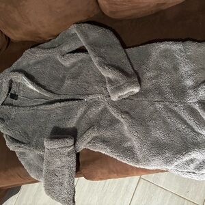 SHEIN Soft Gray Fleece Romper